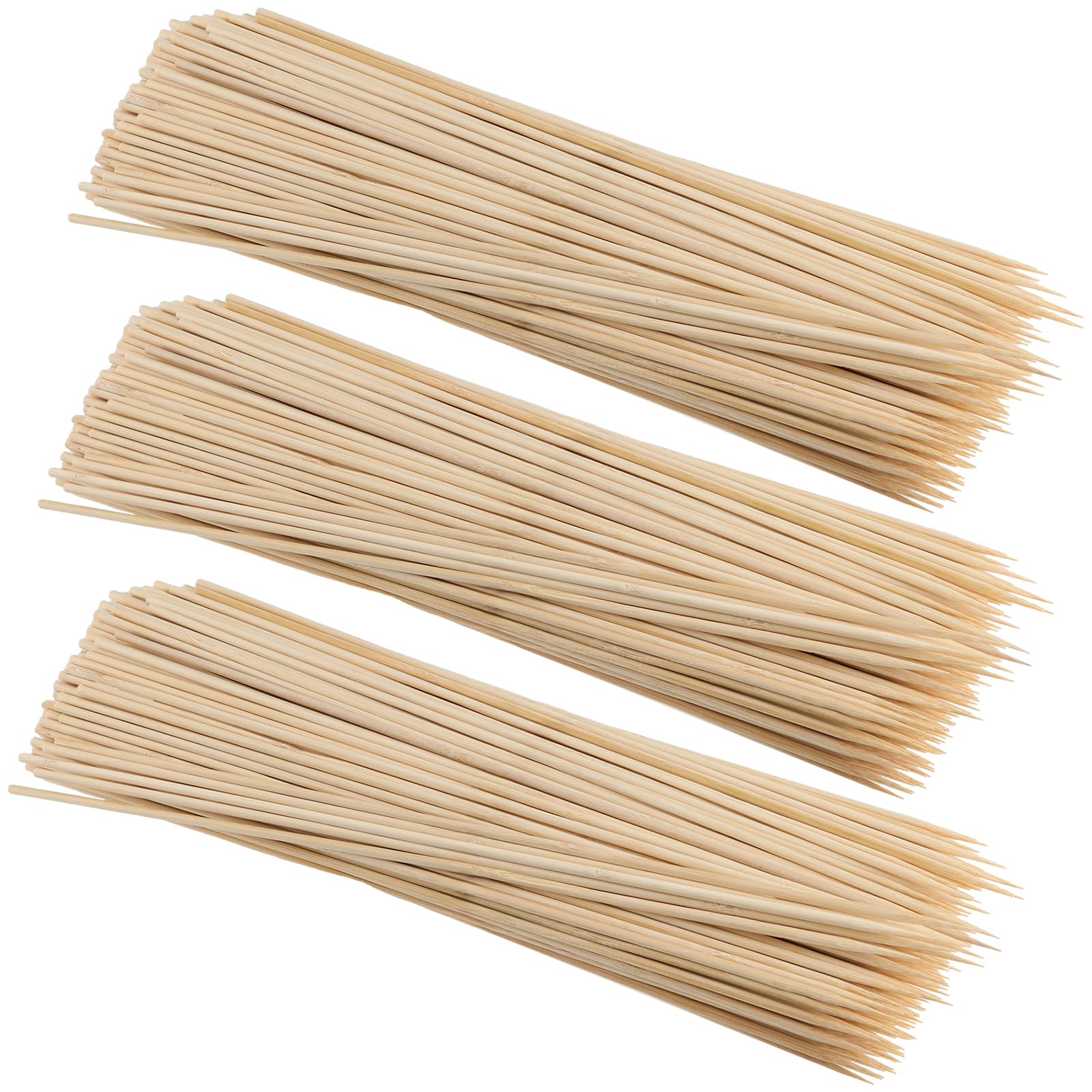 PINGEUI 300 Pcs Bamboo Barbecue Sticks, 40cm Natural Bamboo Skewers, Extra Long BBQ Sticks for BBQ, Kebab, Fruits, Cake Topper