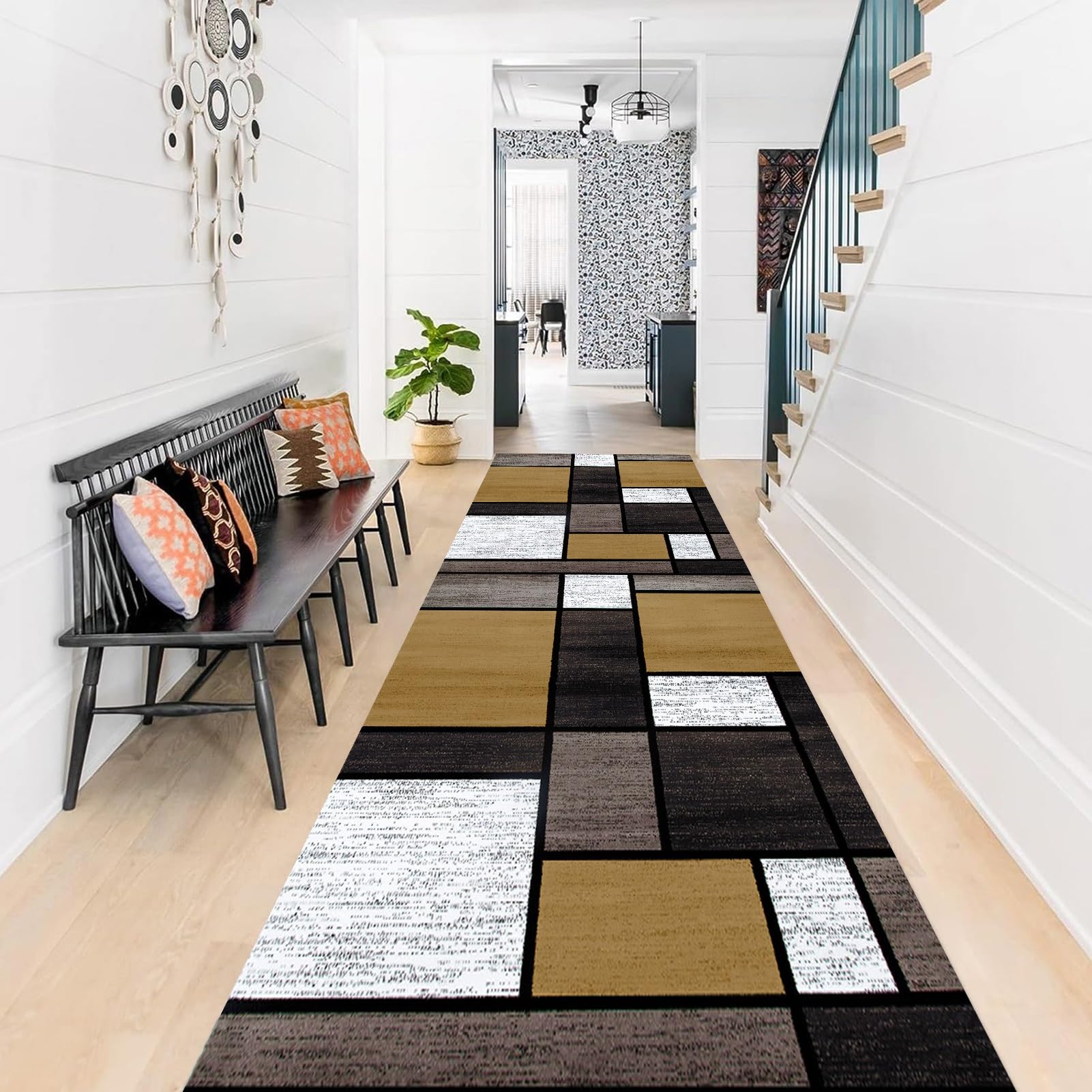 Runner Rugs for Hallway, Extra Long Washable Non-Slip Hallway Runner Rug, 60×300cm 80×300cm | Stair Kitchen Runner Soft Thin Carpet Runners Mats for Entryway Laundry Room (Size : 60×400cm/2ft×13.1ft