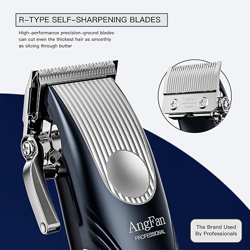 Miniatura 2 de Cortadora de pelo profesional para hombres, juego de cortapelos y recortadora de peluquería profesional, cortapelos inalámbricos para hombre, kit de