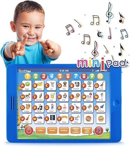 Boxiki Kids Tablet Fun Kids con 6 juegos de aprendizaje para niños pequeños. Juguete de desarrollo infantil temprano para aprendizaje de números,