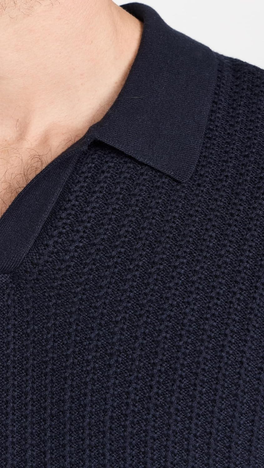 Vince Men's Crafted Rib Johnny Collar Polo Shirt - Image 6