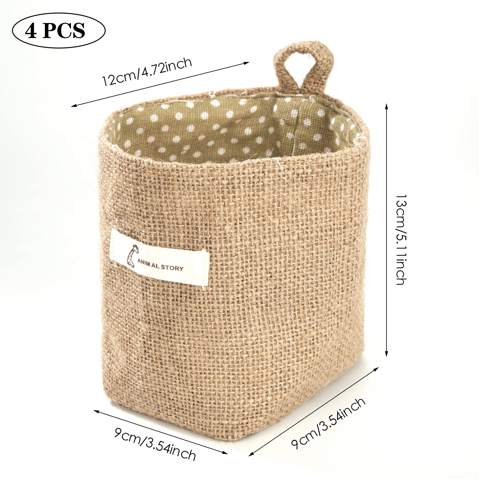 Borsa portaoggetti da appendere alla parete in dormitorio in cotone e lino, per porta, armadio, tavolo, cestino organizer in tessuto per libri