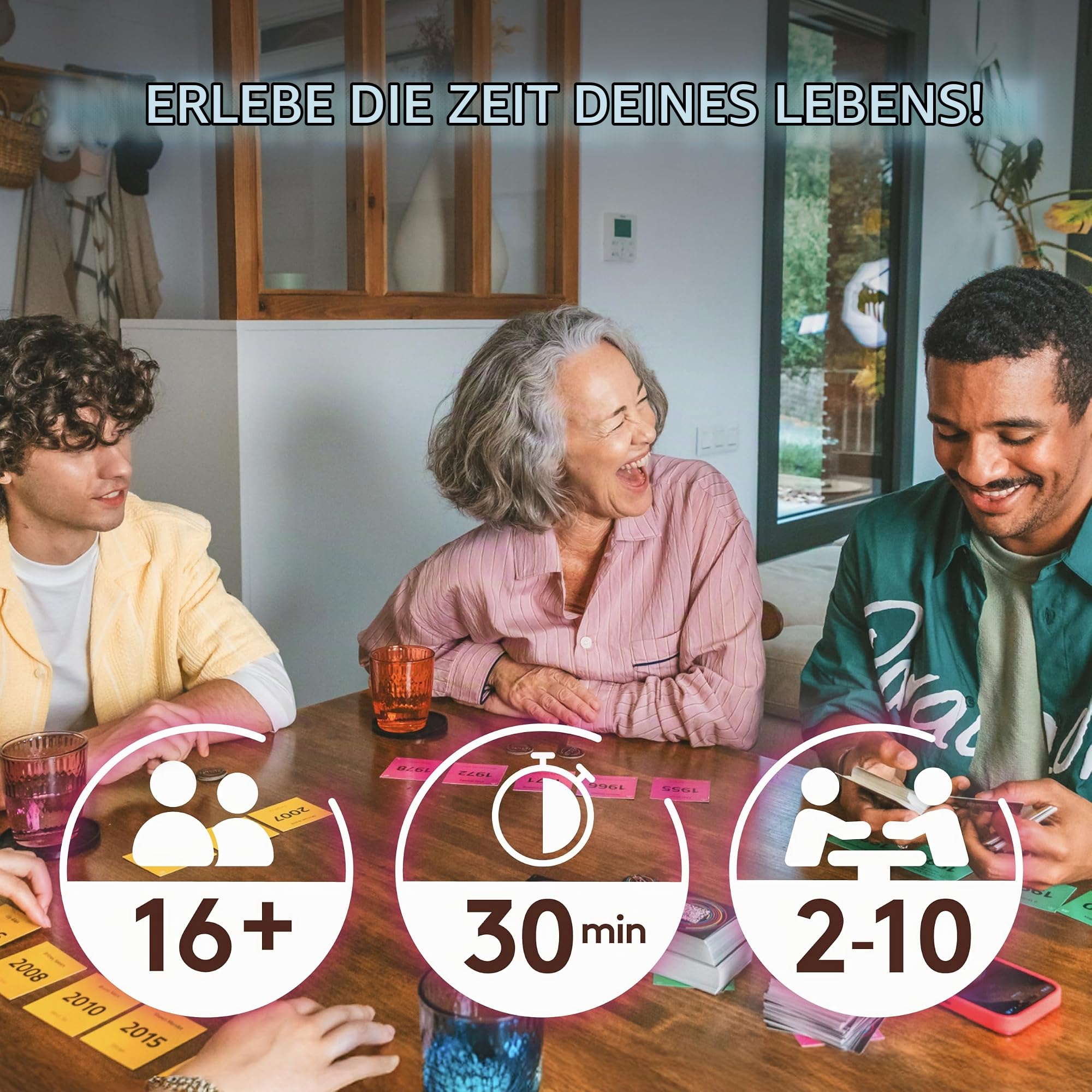Hitster Battle of the Generations NL – Muzikale Party Bordspel met 420+ Nummers Door de Jaren Heen, 3 Tijdperken Vinyl tot Cassette tot Streaming – App‑Verbonden Quiz voor Volwassenen & Families (NL)