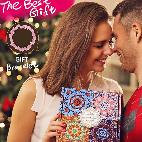 Miniatura 6 de Juego de 4 velas perfumadas para mujer, paquete de 4 velas de cera de soja natural de 2.2 onzas con cristales, velas de aromaterapia para aliviar el