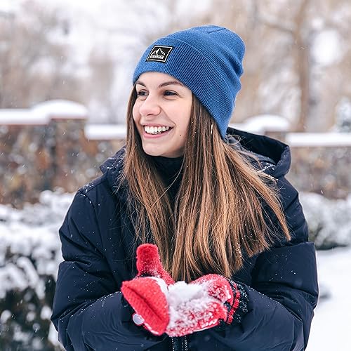 Miniatura 6 de Gorro de punto con puños cálidos de invierno, unisex, gorro de punto de calavera, sombrero de esquí de moda para hombres y mujeres