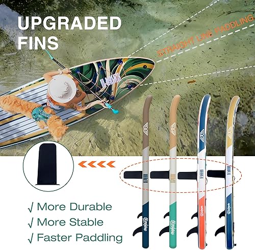 Vista 20 de Niphean Tabla de remo inflable (extra grande) para 2+1 personas/familia, capacidad de 500 libras, tabla de remo con accesorios de SUP, tabla de remo