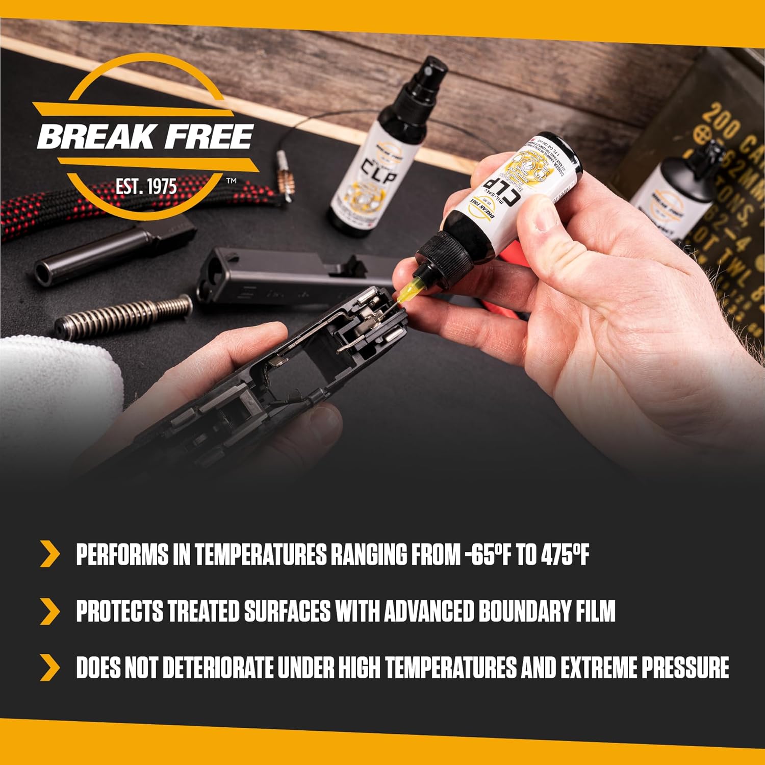 Break Free CLP Cleaner Lubricant and Preservative Gun Cleaner, CLP-7, Gallon Jug,Synthetic Oil, 3.78 L