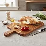 Petit plateau de coupe en bois d'Acacia avec poignée (13'' x 7''), plateau de découpe en bois pour cuisine, planche à charcuterie, plateau de fromage, plateau décoratif de service en bois