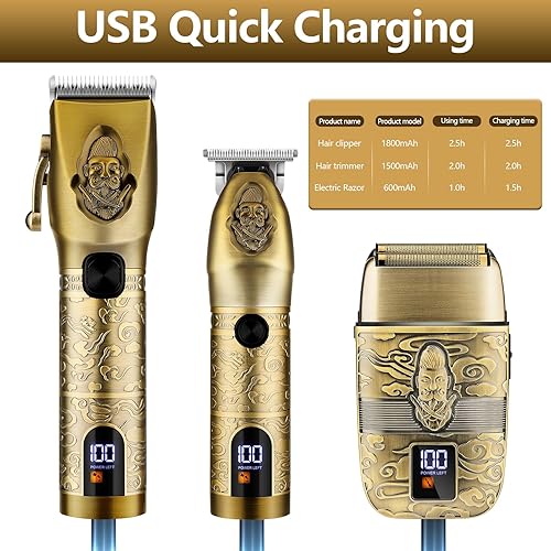 Miniatura 7 de Lanumi Professional Hair Clipper Trimmer Set for Men Electric Shaver Razor Cordless Hair Cutting Barber Clippers Beard Trimmer Men’s Grooming Kit