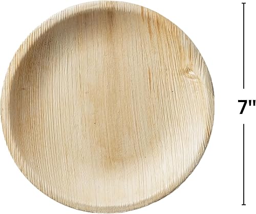 Miniatura 3 de Elegant Palm Leaf Collection - Juego de platos llanos naturales, 7 pulgadas (paquete de 10), reutilizables y fáciles de limpiar, perfectos para
