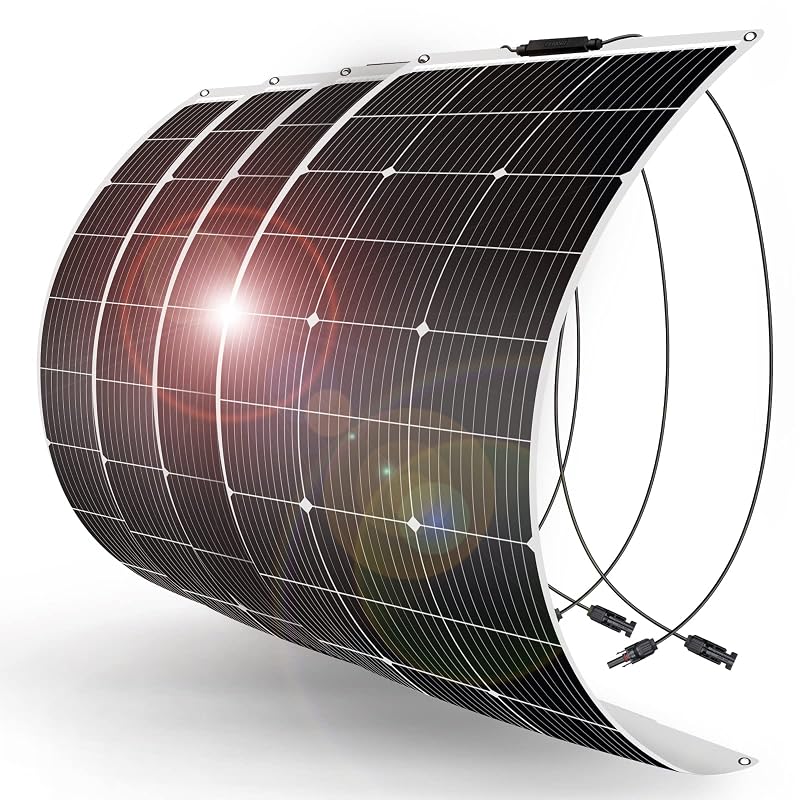 Kit Painel Solar Flexível DOKIO 400 W com 4 Módulos Monocristalinos de 100 W, 18 V, ETFE e MC4