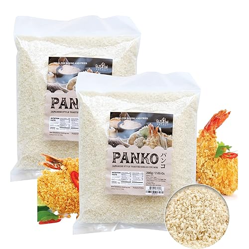 Fusion Select 2 paquetes de migas de pan Panko Pan rallado vegano tostado de estilo japonés para empanar, freír, hornear Para pollo frito y cerdo,