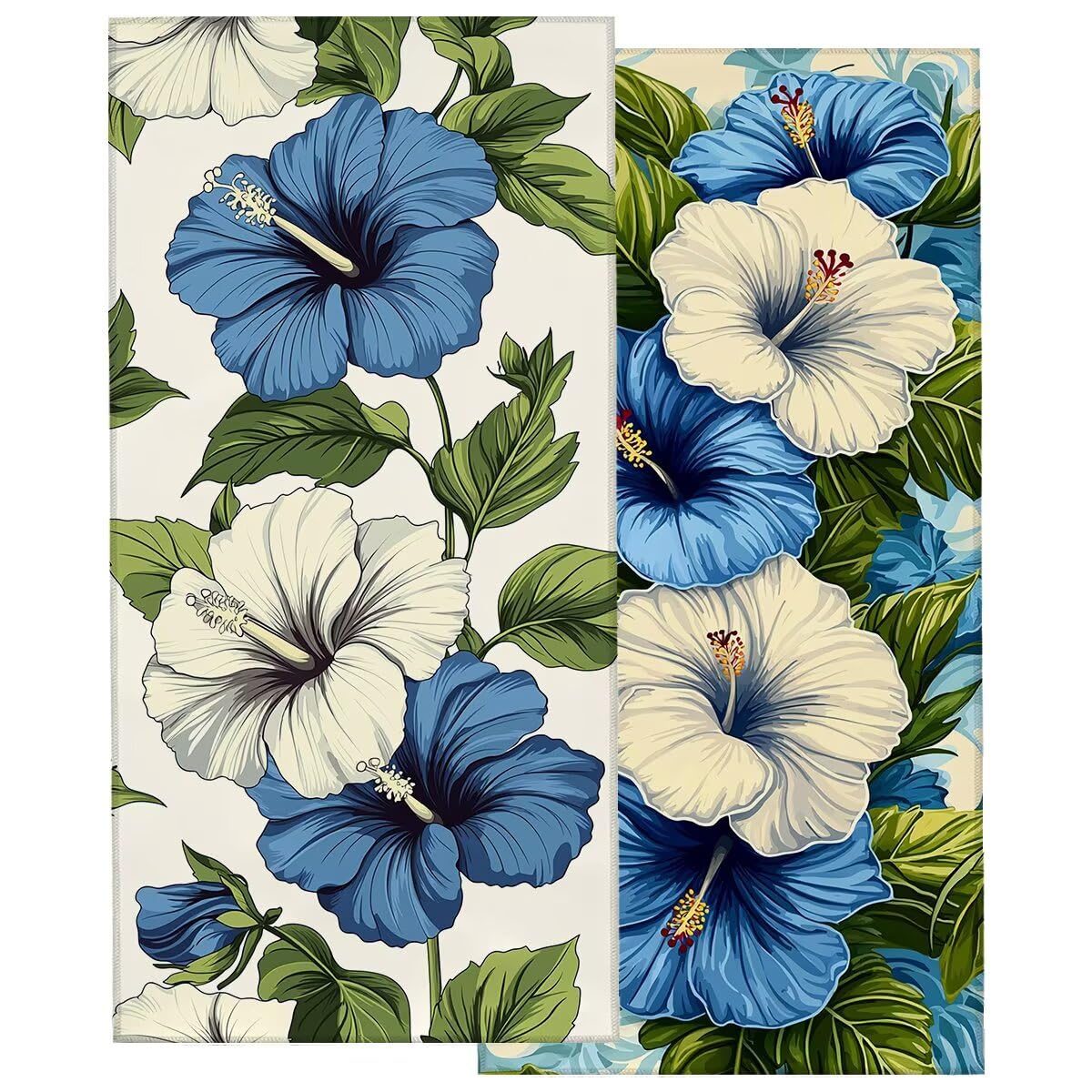 Ręcznik plażowy z mikrofibry, duży ręcznik kąpielowy 100 x 220 cm, zestaw 2 szt. szybkoschnących prześcieradeł kąpielowych w kwiaty, odporny na piasek ręczniki plażowe z mikrofibry do podróży