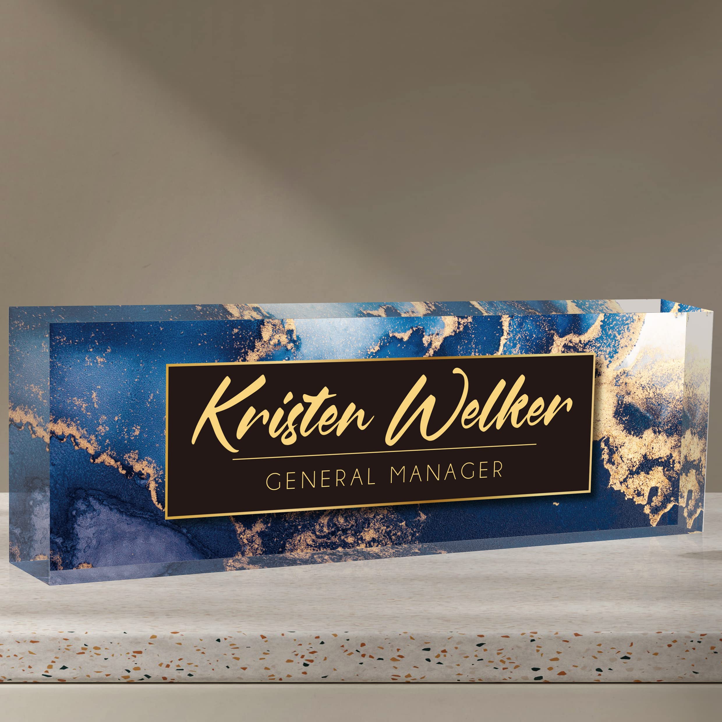 Personalized Name Plate for Desk Custom Acrylic Desk Name Plate Custom Employee Appreciation Gifts Office Gifts for Women, Men, Boss, Coworkers,