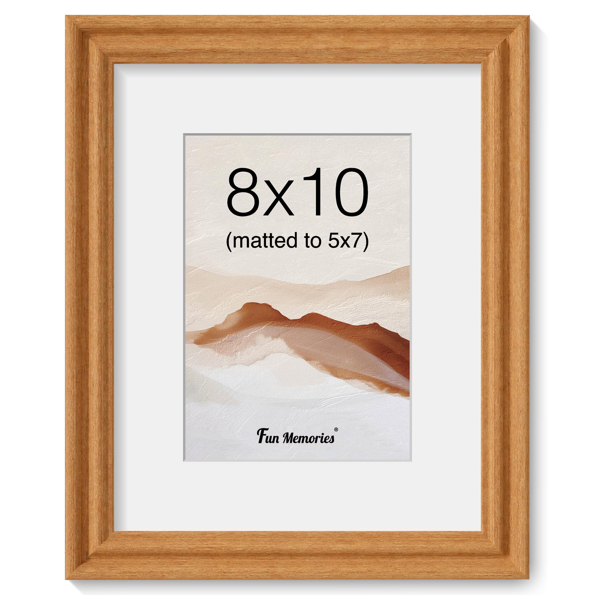 8 x 10 Picture Frame, Solid Teak Wood Picture Frame, 8x10 Photo Frame with High Tempered Glass, 8 by 10 Wooden Frame Matted to 5x7 Photo for Wall & Tabletop Display, 1 Pack โ image 1