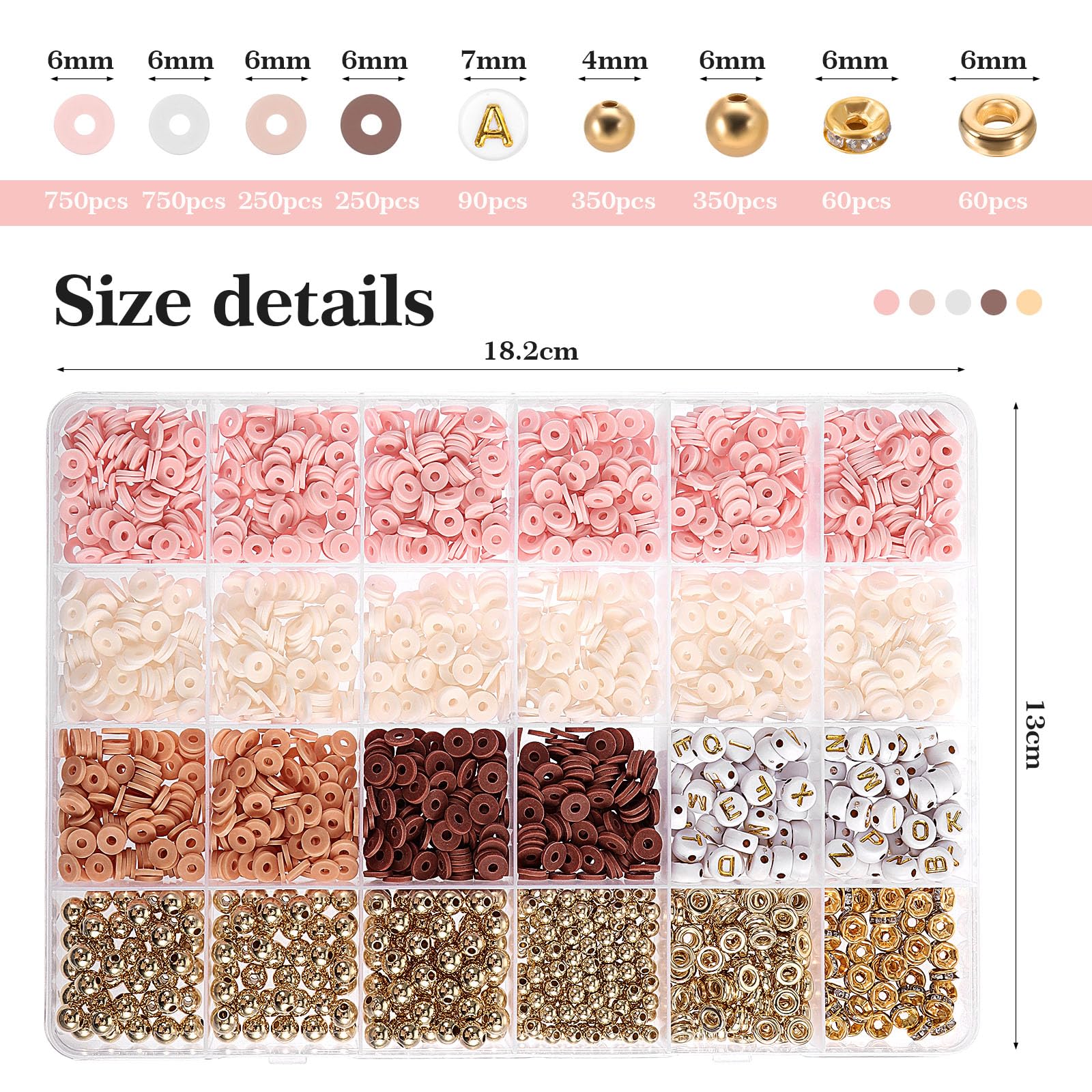 Coptiner 3000+ Pcs Clay Beads Bracelet Making Kit,Bracelet Making Kit Jewellery Making Kit,Friendship Best Gifts for Girls Beads DIY Crafts Gifts for Teen - Image 2