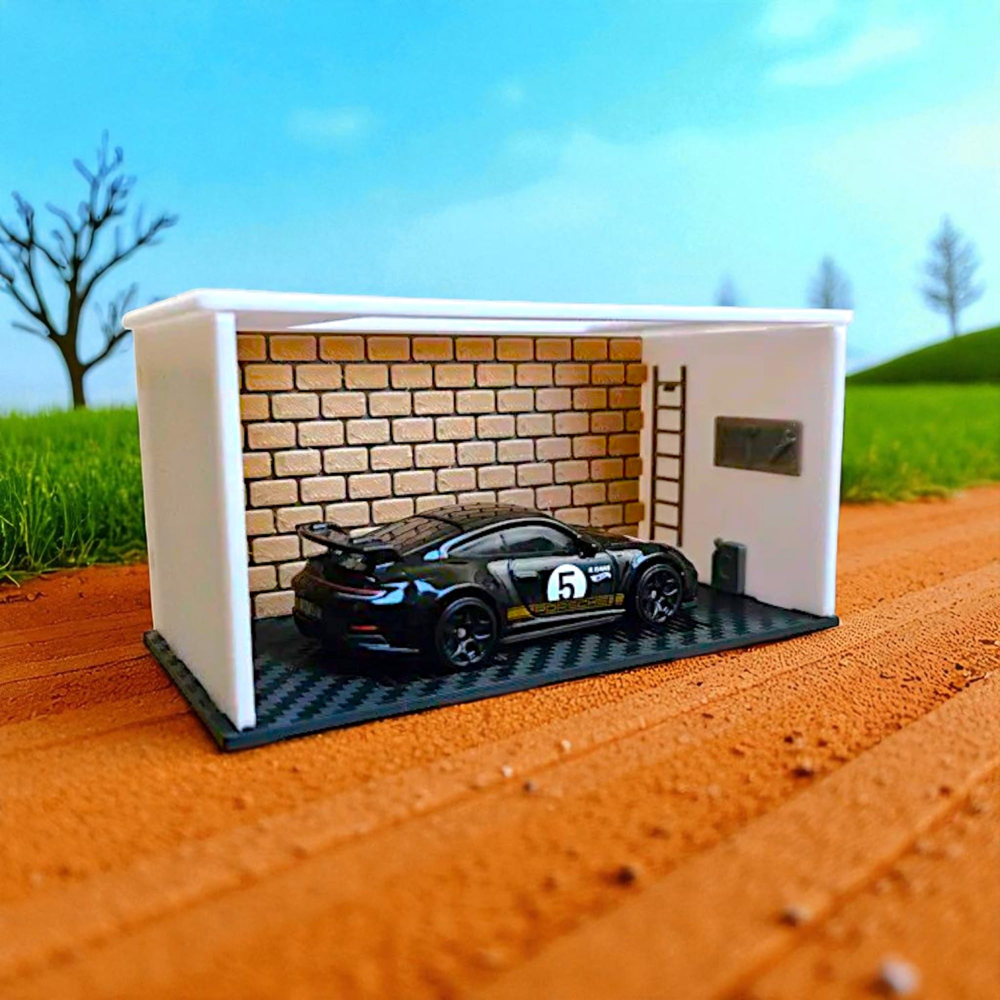 ☆ 1/64 Garage Item M Buy Diecast Car Display Garage with Included Car, 1:64 Scale