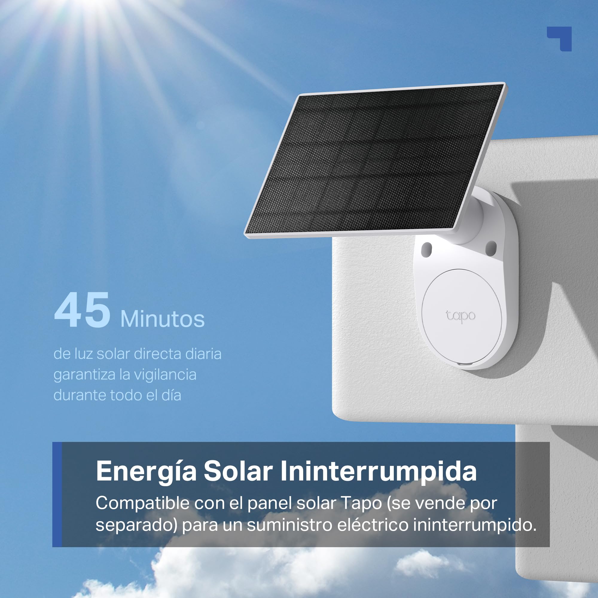 Tapo C410 - Cámara de Vigilancia WiFi Exterior, Batería 6400mAh, 2K 3MP | Detección de Movimiento y Personas. Batería hasta 180 Días. Visión Nocturna a Color. Alarma Luz y Sonido. Admite MicroSD.