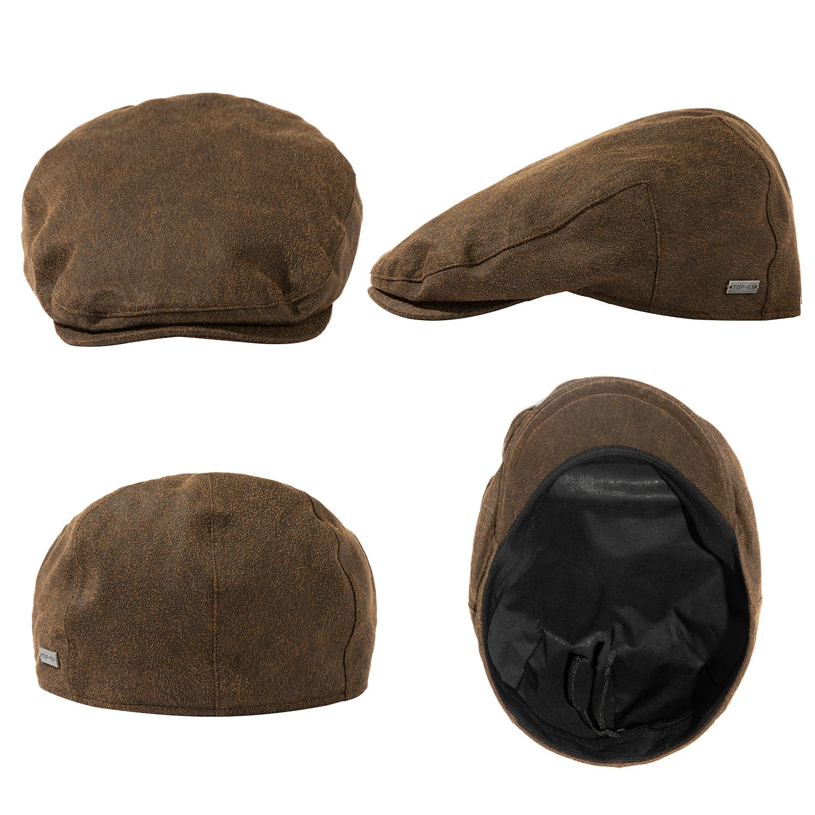 TOP-EX Gorra impermeable para hombre para tiempo lluvioso – Elegante gorra con visera estilo Peaky Blinders, ideal para golf, pesca, tiro, senderismo, caza y como gorro de raqueta M-3XL