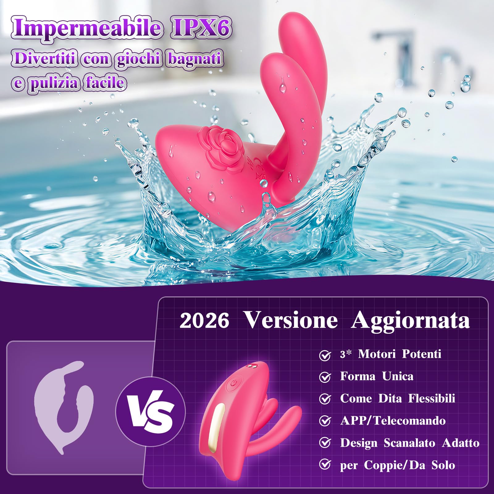 Vibratore per Donna Sex Toys Coppia,Vibratore per Donna professionale con APP Telecomando con 9 Modalità di Vibrazione, Vibratori Rabbit Vibratore Clitoride per Giocattolo Intimo per Coppie & Solo Uso