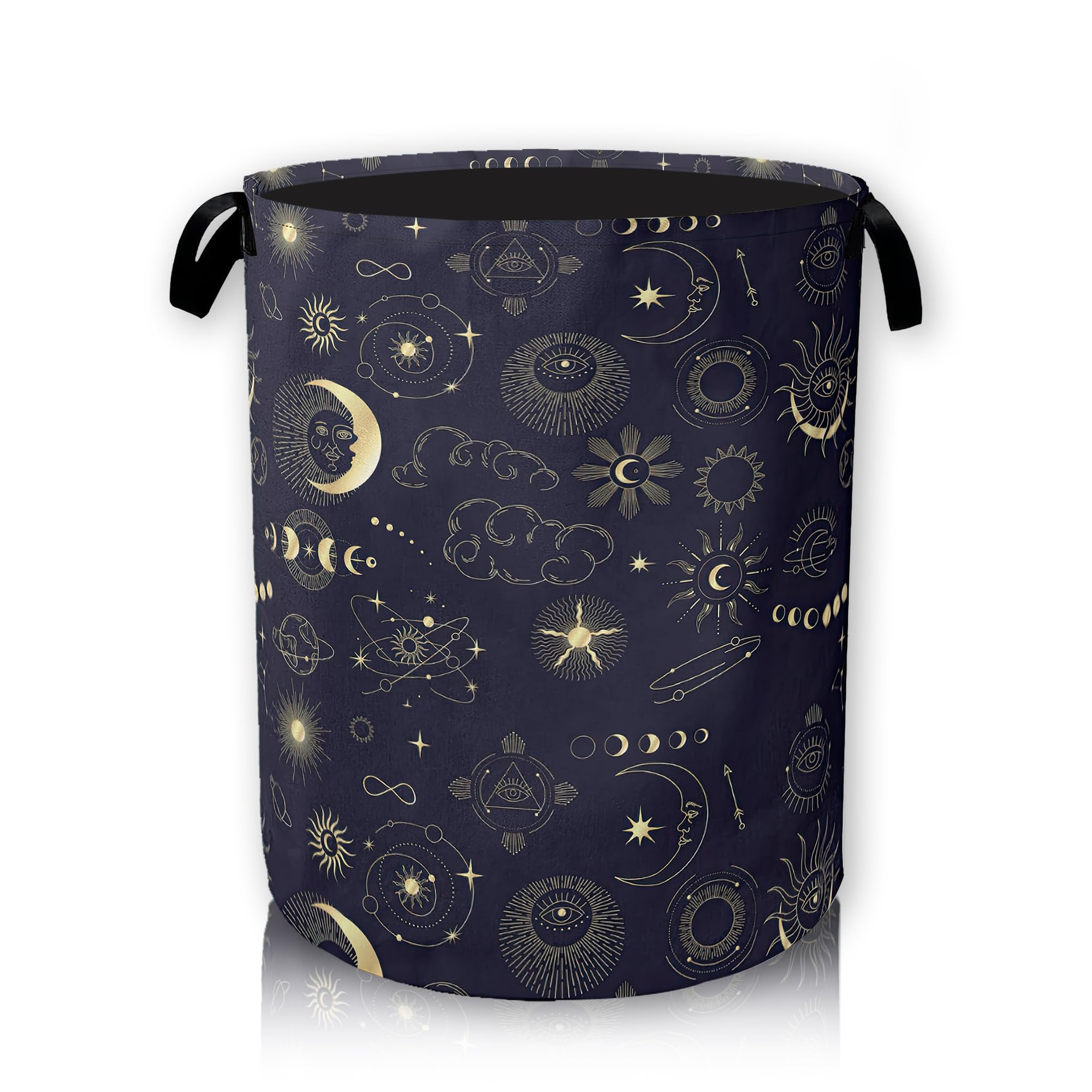 Laundry Hamper,Storage Bins Nursery Hamper Foldable with Waterproof for Kids Toys Room, College Dorms, Home,Gift Basket 66L(Beautiful Sun Stars Moon)