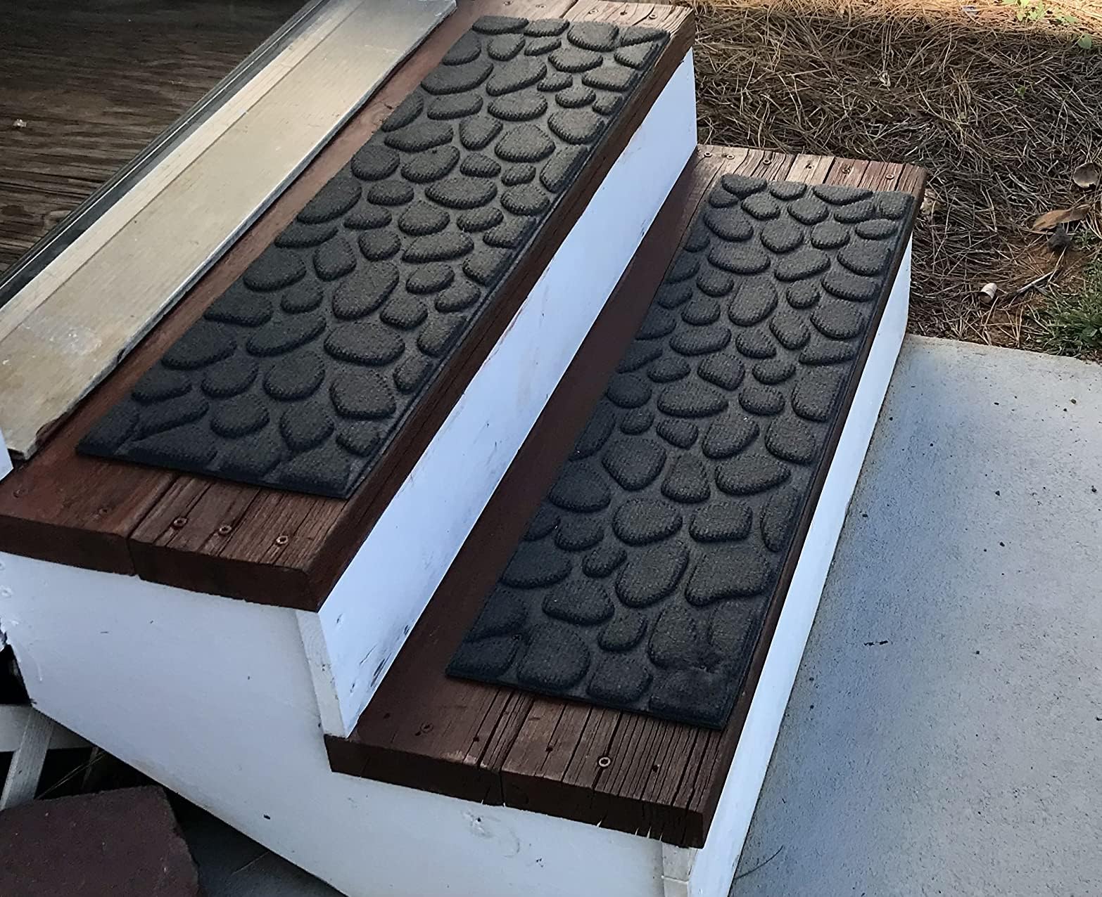 Aucuda Stufenmatten Außen 76x21cm mit Gummi-Unterseite, rutschfest, für drinnen und draußen Greystone