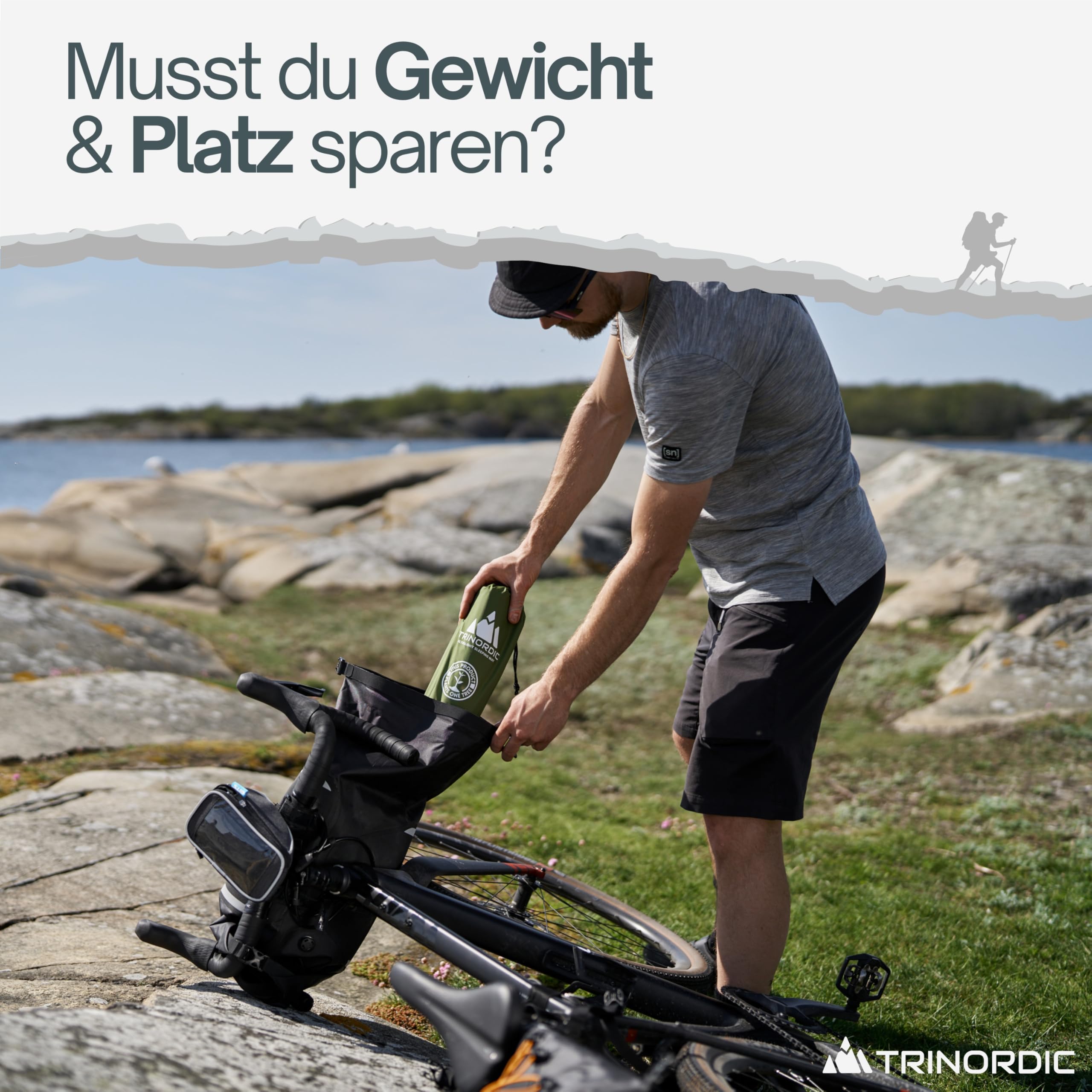 TRINORDIC 550g Ultraleichte Aufblasbare Isomatte – Kleines Packmaß, Ideal für Wandern & Bikepacking