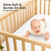 Vista 53 de 2-Pack Waterproof Baby Crib Sheets for Boys, Girls - 52x28 Viscose Derived from Bamboo Toddler Bed Sheet Neutral, Fitted Crib Mattress Protector
