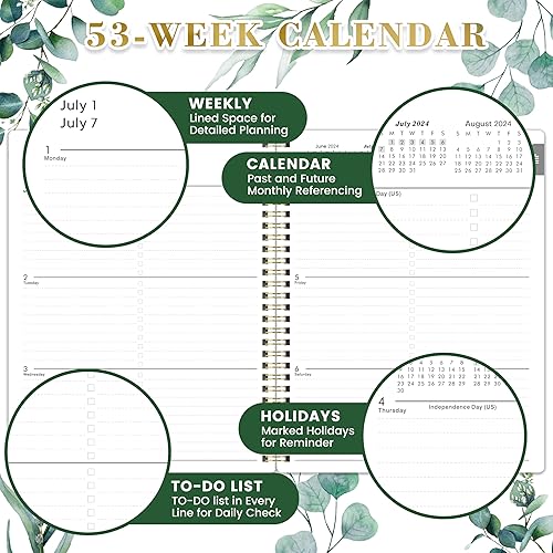 Miniatura 3 de Agenda 2024-2025  Julio 2024  Junio 2025, 2024 Calendario de 12 meses, 8 x 10 pulgadas, agenda académica 2024 con pestañas marcadas + papel grueso +