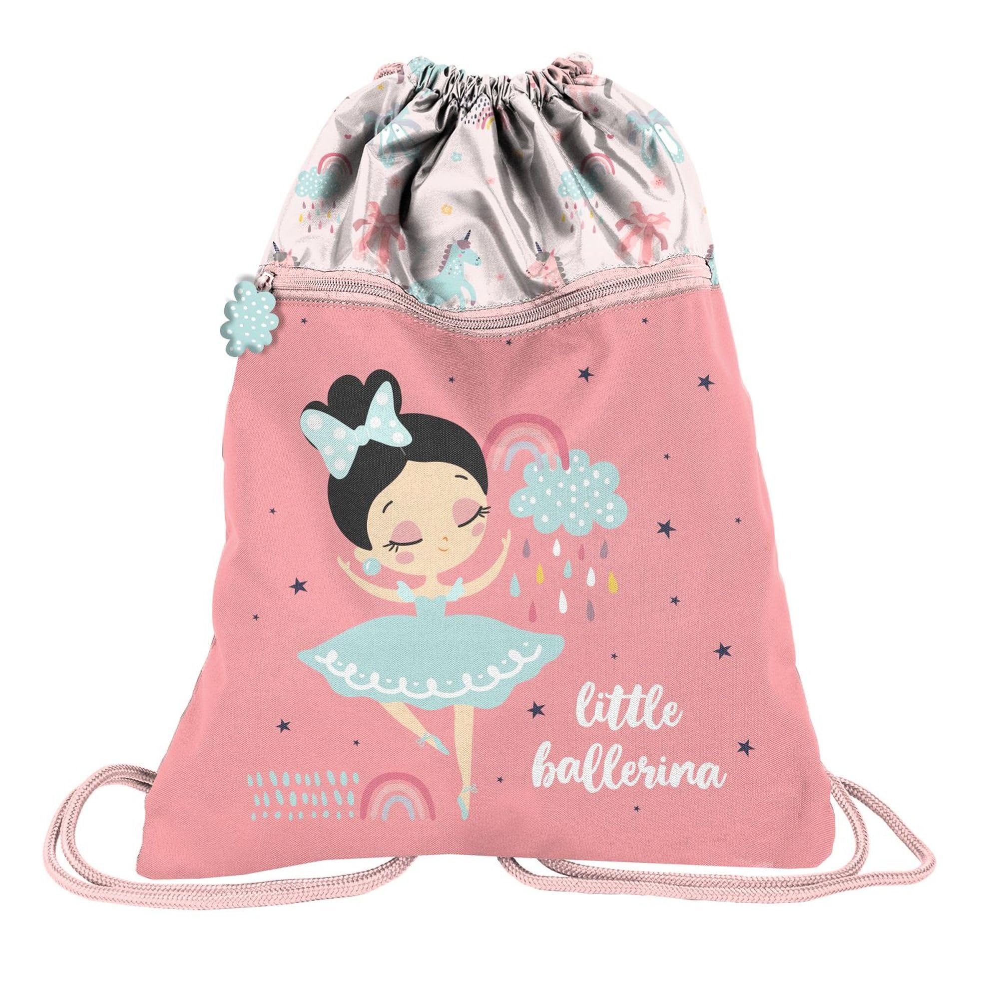 PASO Premium Children's Gym Bag / Sports Bag / Backpack 43 x 34 cm (Ballerina I)