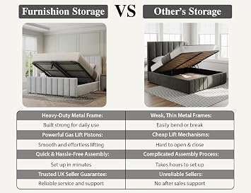 King Size Bed Frame with Storage - Silver Velvet Ottoman Bed King Size - Panel Storage Bed Mattress Not Included - 48inch High Headboard
