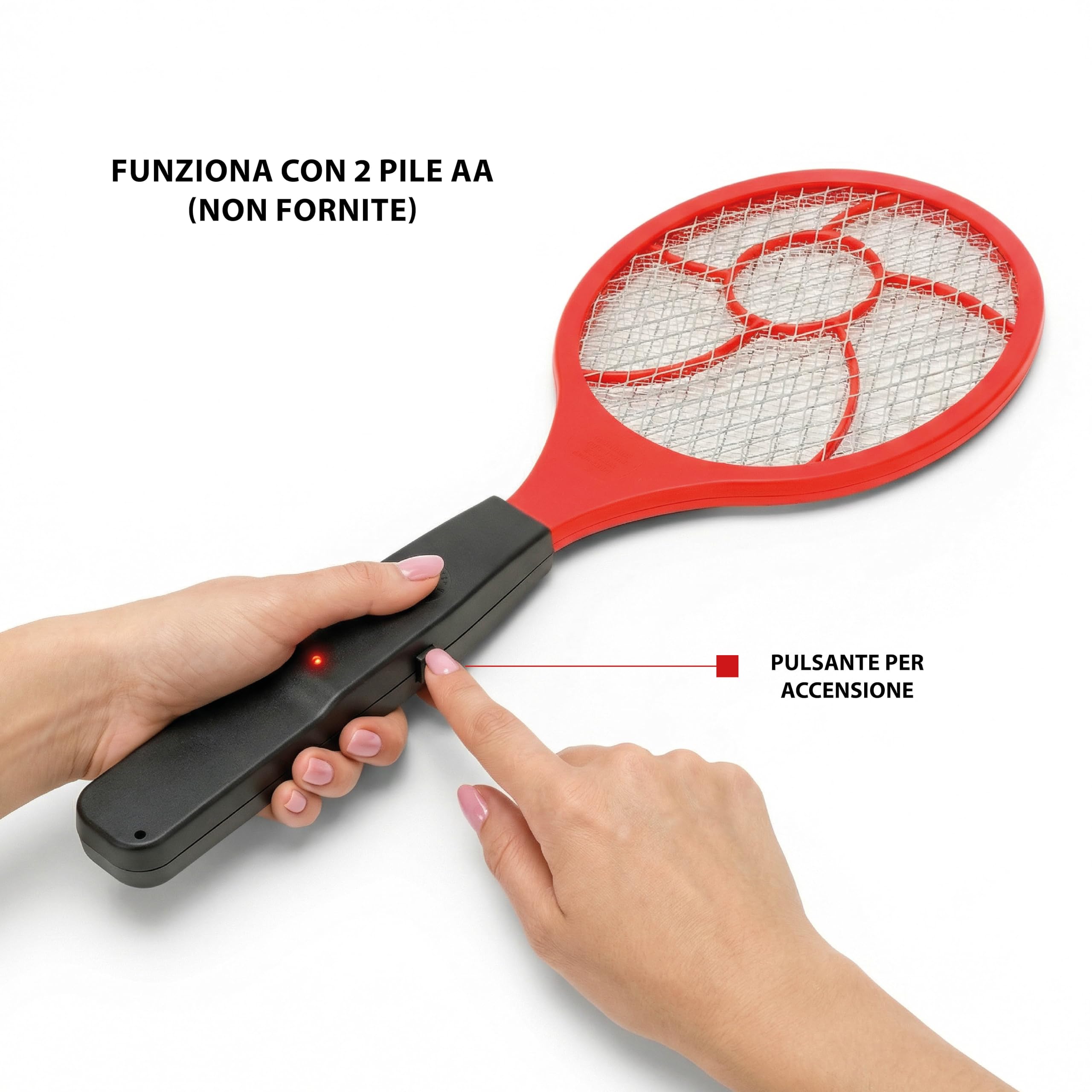 VELAMP JOKO REPEL03 Raquette Électrique Insectes Anti Moustique 1500V 3 Couches LED 16x44,5cm