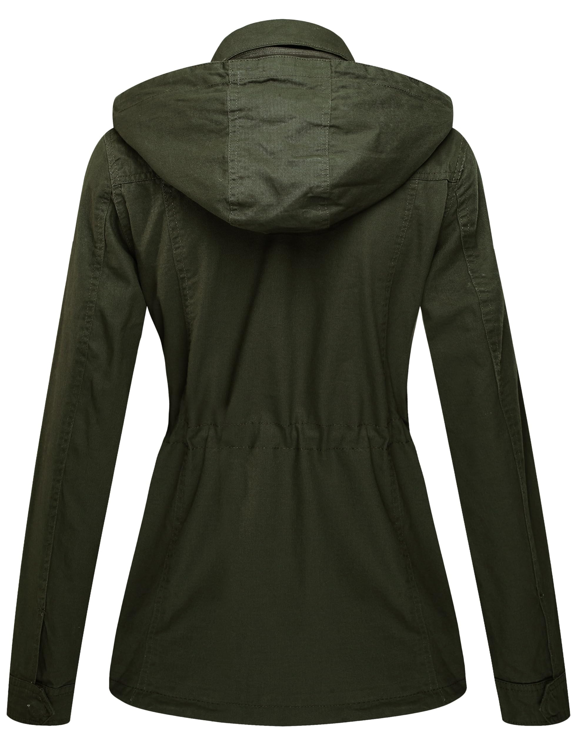 WenVen Giacca da Donna Cotone Militare Caldo Giubbotto Slim Fit Casual con Zip Antivento Cappotto Leggera Giacchetta Carga Classica Parka Montagna