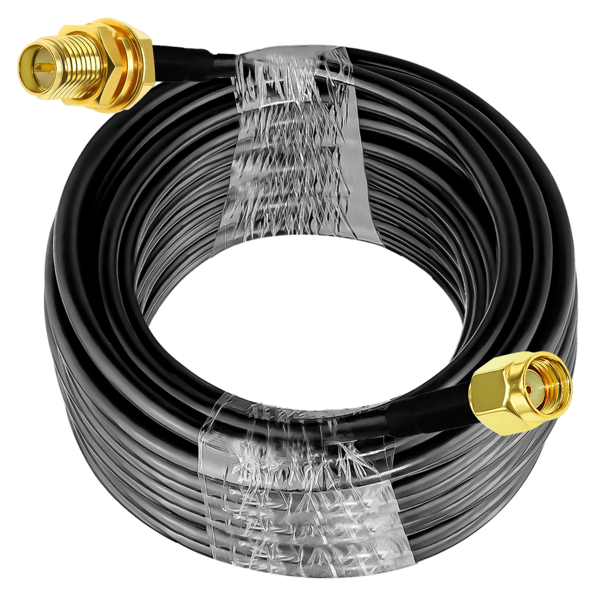 TUOLNK RP SMA Kabel RG58 49.2Ft (15M) RP SMA Buchse auf Stecker Verlängerungskabel 50 Ohm für RF Radio WiFi Antenne GPS Low Lost Antenne Koaxkabel