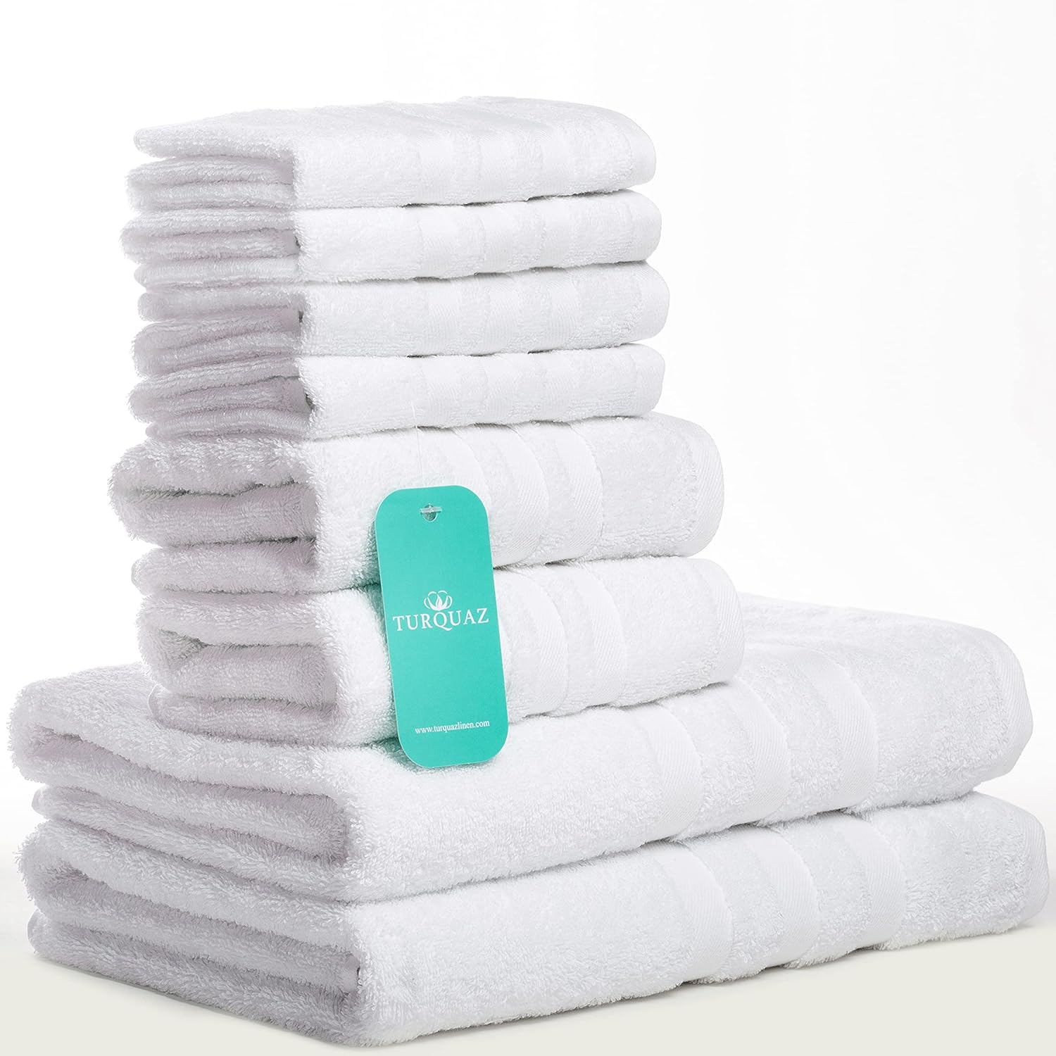 Turkish Cotton Bath Towel Set 8 Piece, 2 Bath Towels, 2 Hand Towels, and 4 Washcloths, Turkish Cotton Towels for Bathroom, Shower, Spa, Soft and Absorbent : Home & Kitchen