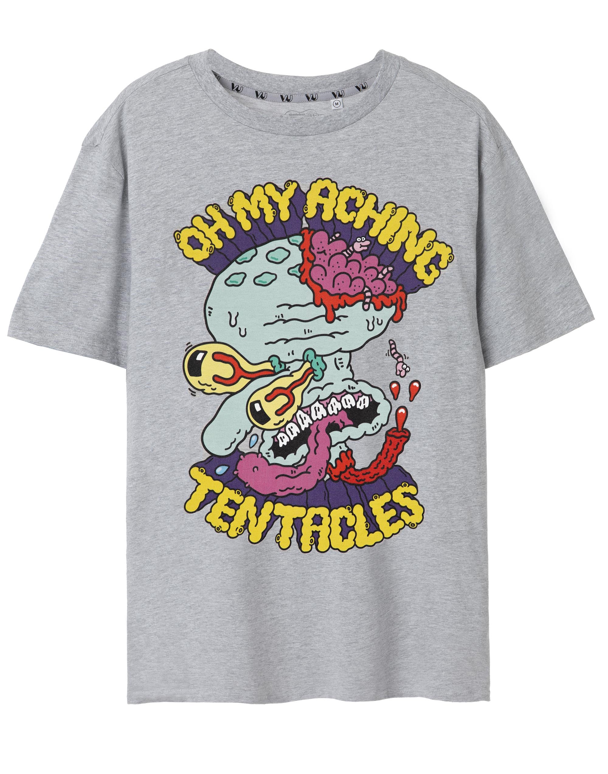 Vanilla Underground Spongebob Squarepants Mens Grey Krusty Pants Squidward Aching Tenticles Short Sleeved T-Shirt (Medium) from B&Q
