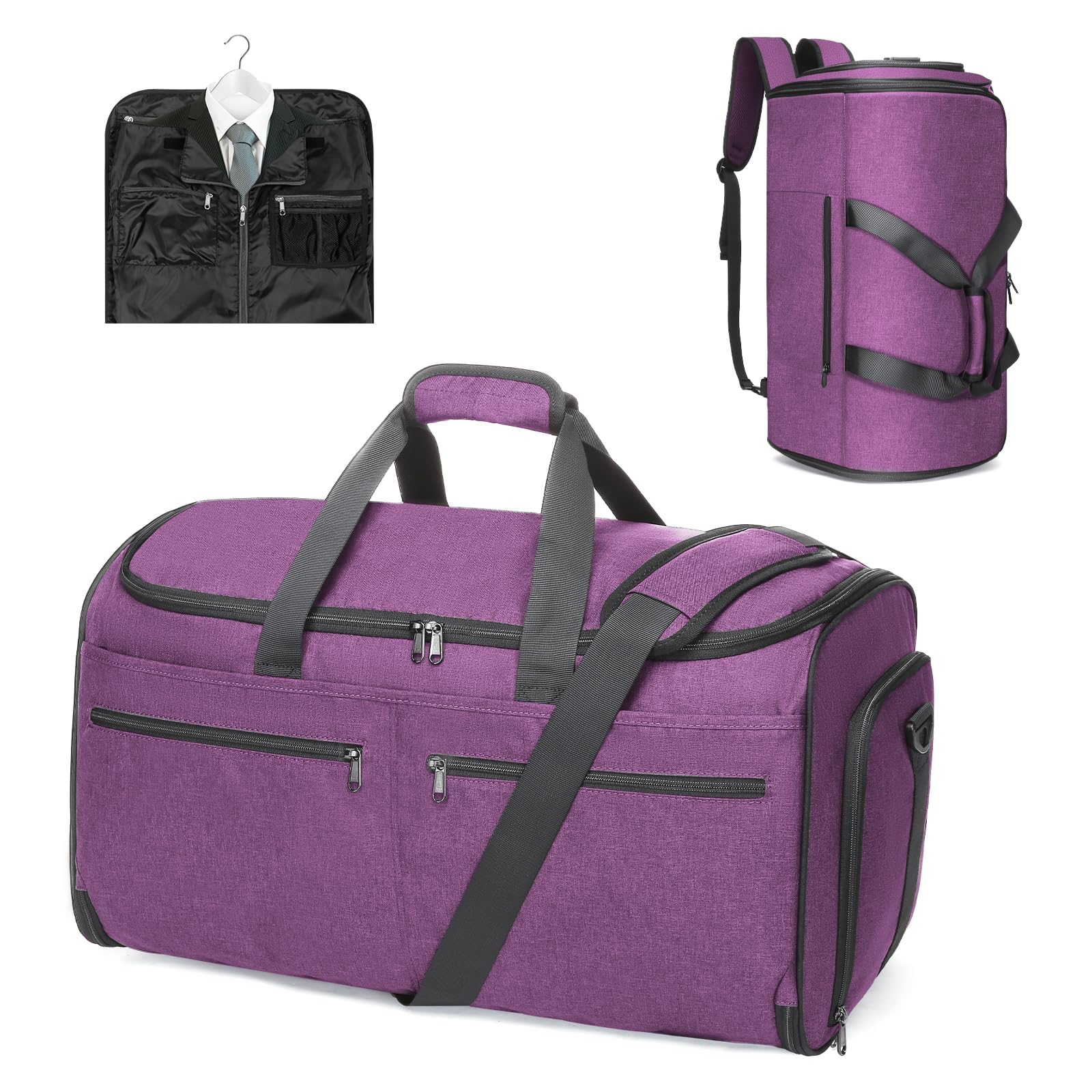 Bukere - Business Travel Kleidung Tragetasche, wandelbare Reisetasche mit Schuhfach, wasserabweisend, 2-in-1 Wochenend-Anzugtasche für Herren u
