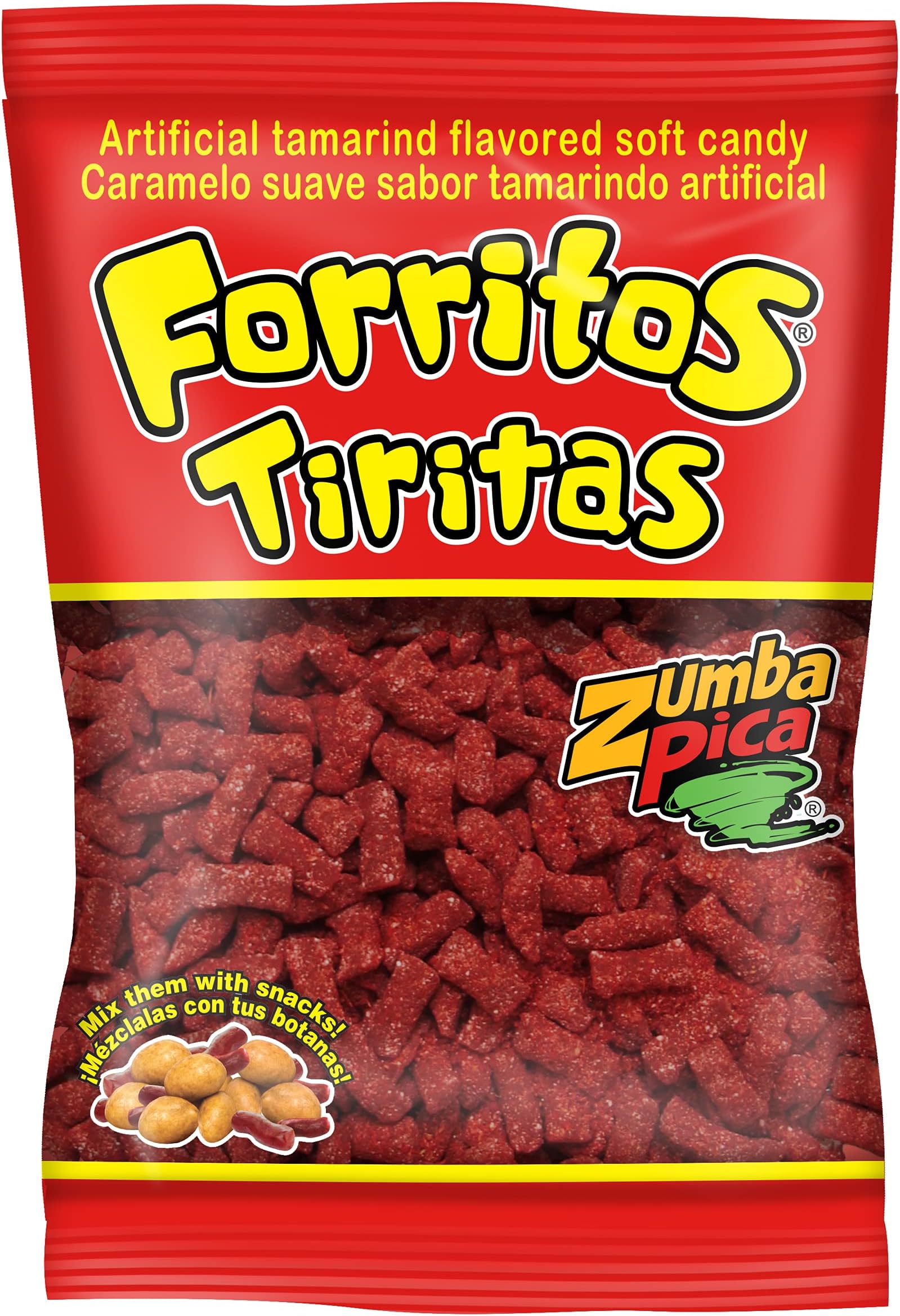 Zumba Pica Forritos Tiritas 12.3 oz (350 gr) - Tamarindo Mexican Candy - Tamarind Candy - Tamarind Sticks - Tamarindo Candy - Dulce de Tamarindo