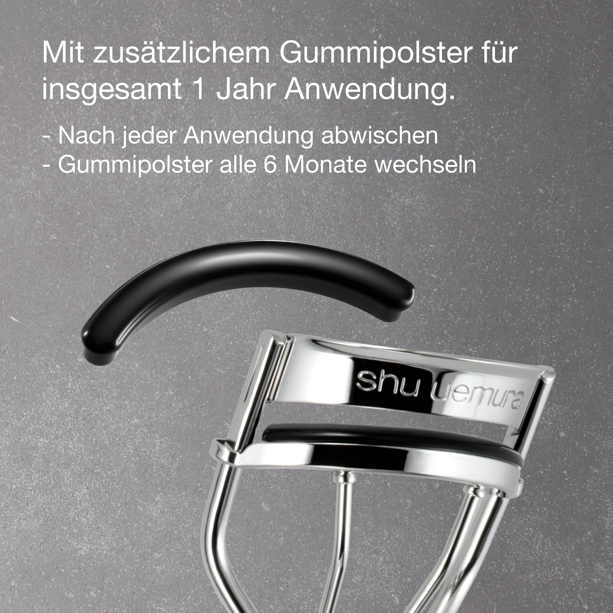 Shu Uemura Wimpernzange, Einzigartiges Design, Profi-Curler, Optimaler Schwung, Verlängerte Wimpern, Präzise & Zupffrei, inkl. Silikonpad-Nachfüllung