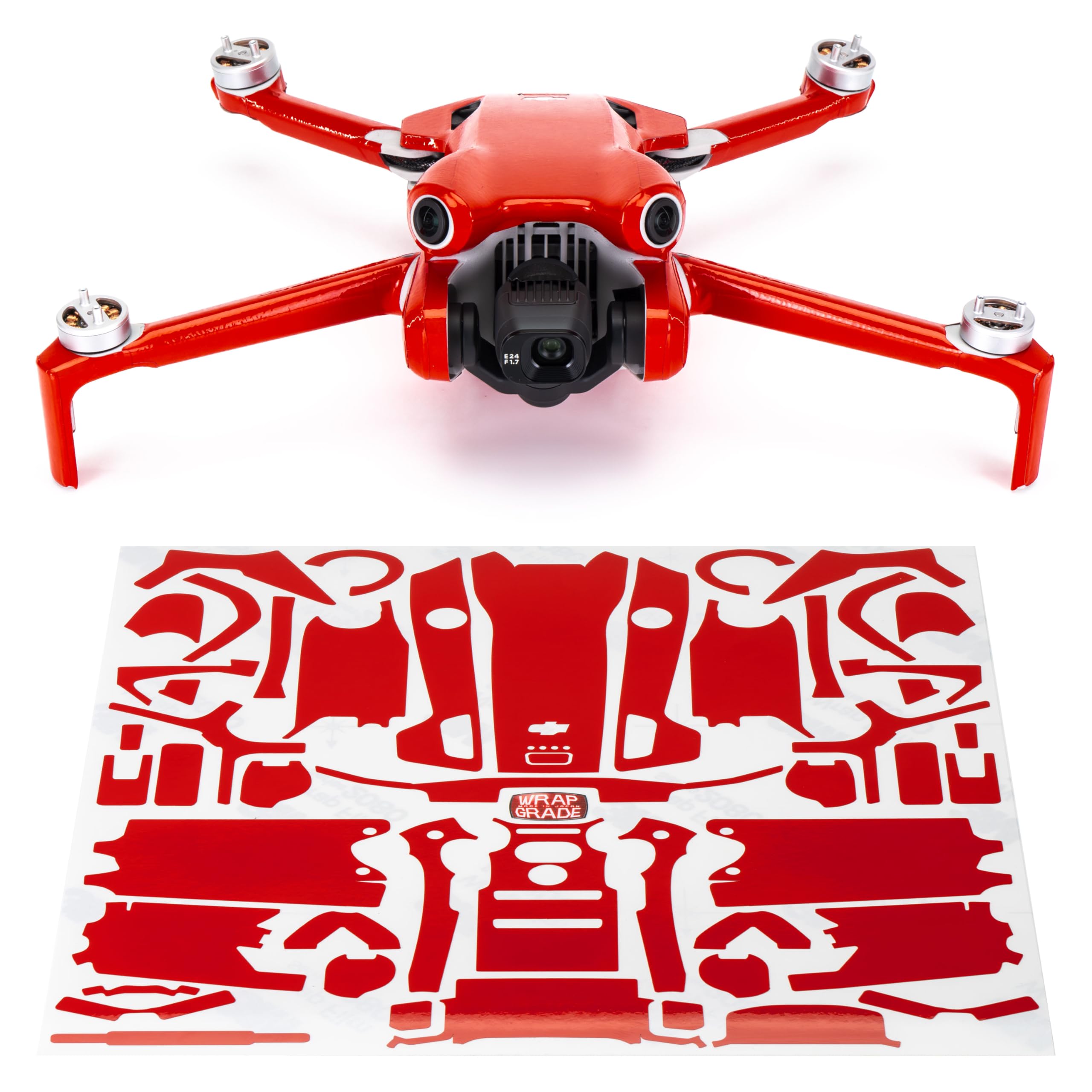 WRAPGRADE Skin Naklejki skórne dla DJI Mini 4 Pro (Super Red)