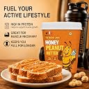 Growfitz Honey Peanut Butter 400g | 21g High Protein | Roasted Peanut With Added B-12 & Minerals for Brain & Heart Health, Zero Added Sugar | Tasty & Healthy Bread Spread (Pack of 1) gallery image
