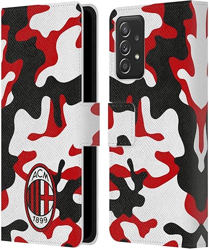 Vista 279 de Head Case Designs Funda de cuero con licencia oficial de AC Milan con diseño de camuflaje digital, compatible con Samsung Galaxy S22 Ultra 5G