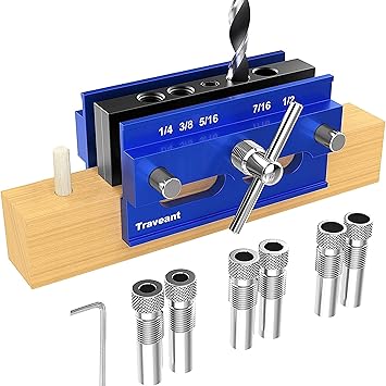 Self Centering Doweling Jig, Drill Guide Bushings Set, Wood Working Tools Drill and Accessories, Dowel Jigs Woodworking Tools