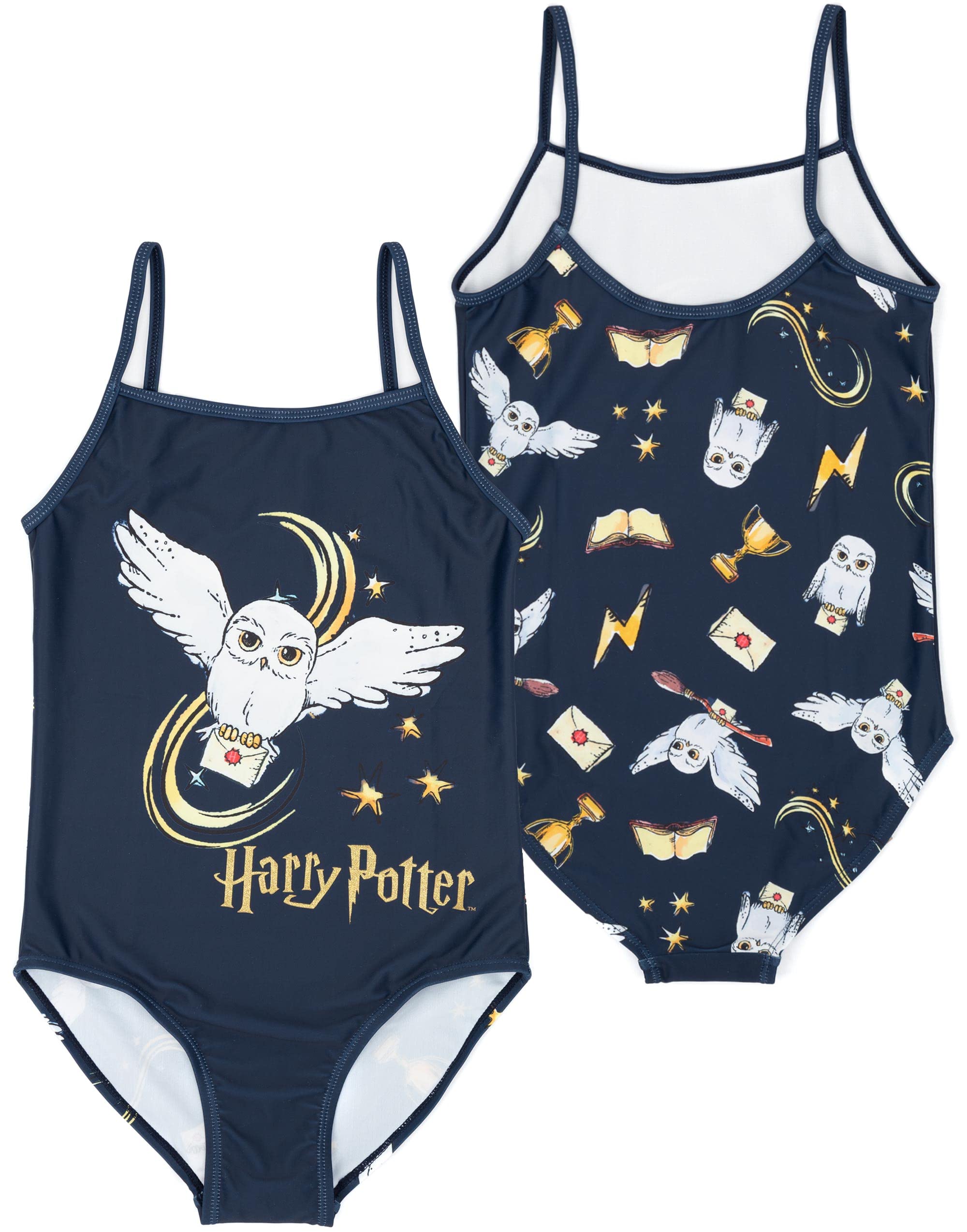 Harry Potter Swimsuits Muchachas Hogwarts Borgoña o Marina Hedwig Swimwear
