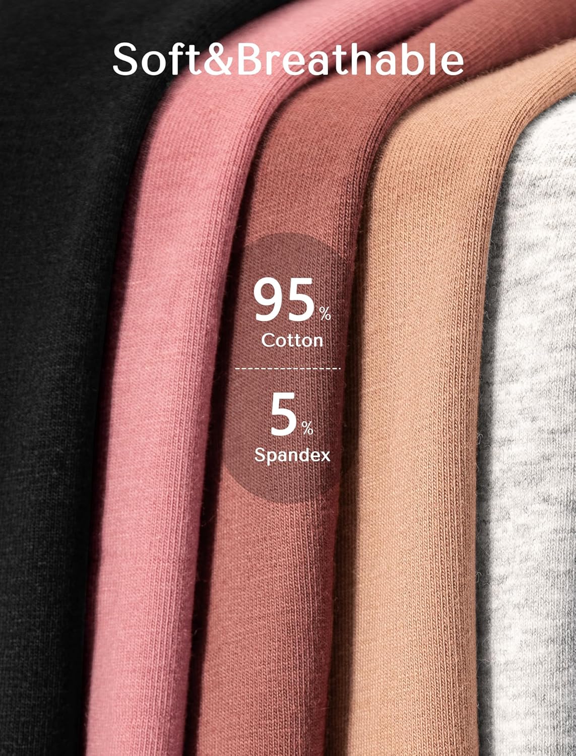 voenxe Women Cotton Boy Shorts Underwear,Lady Boxer Brief,High Waist Anti Chafe Short for Under Dress,Soft Biker Panty 4Pack - Image 4