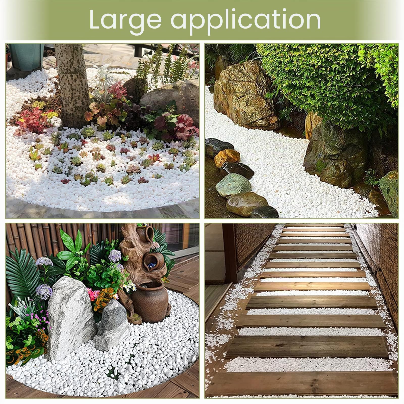 Gravier Galets Pierres Petits Cailloux de Marbre Blanc Naturels Cailloux Décoratifs Blancs pour Aquarium Décorations de Jardin Pots de Fleurs et Plantes Vase, 500g