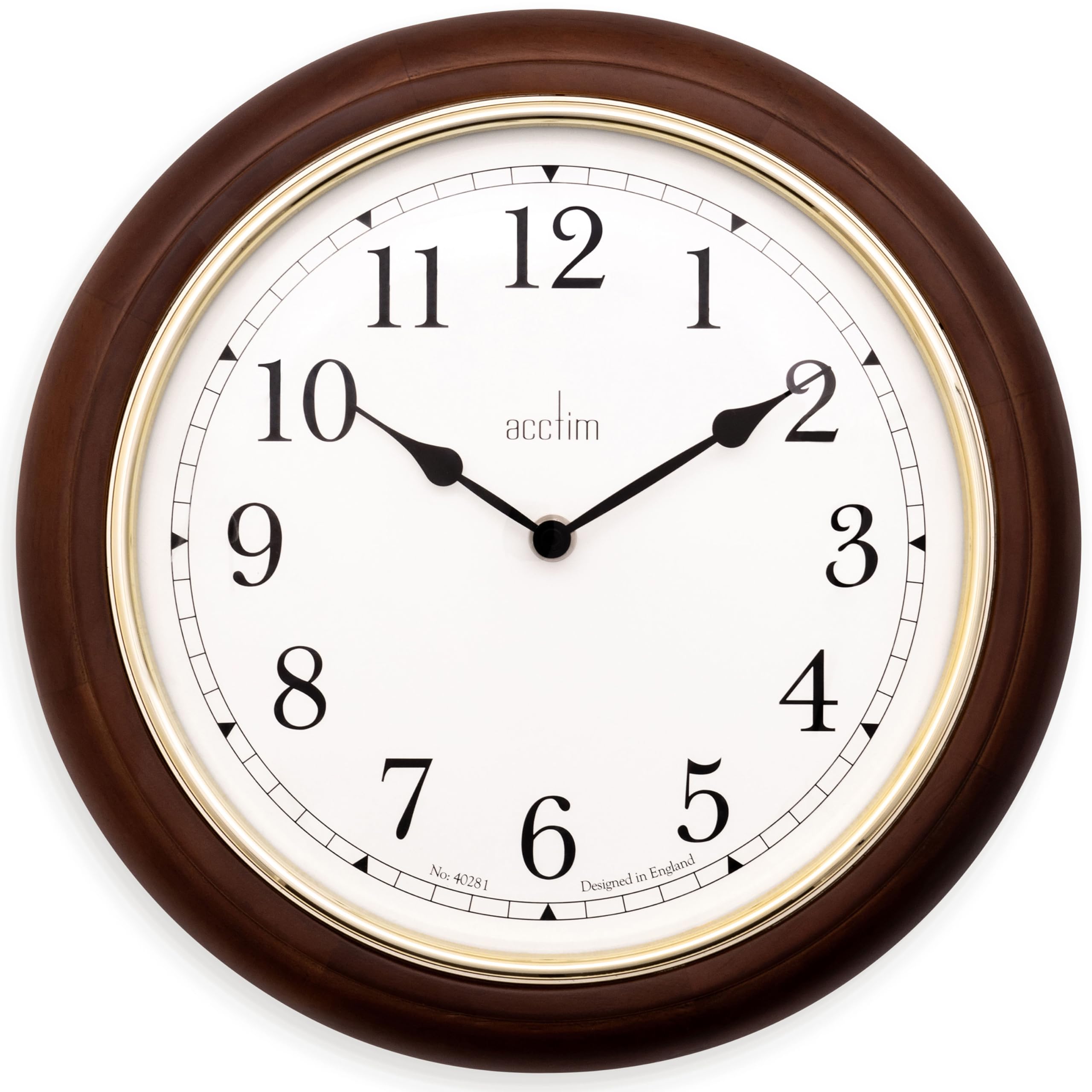 Acctim Winchester Wall Clock Quartz Crafted Wood Domed Glass Lens 31.5cm (Oak Wood)