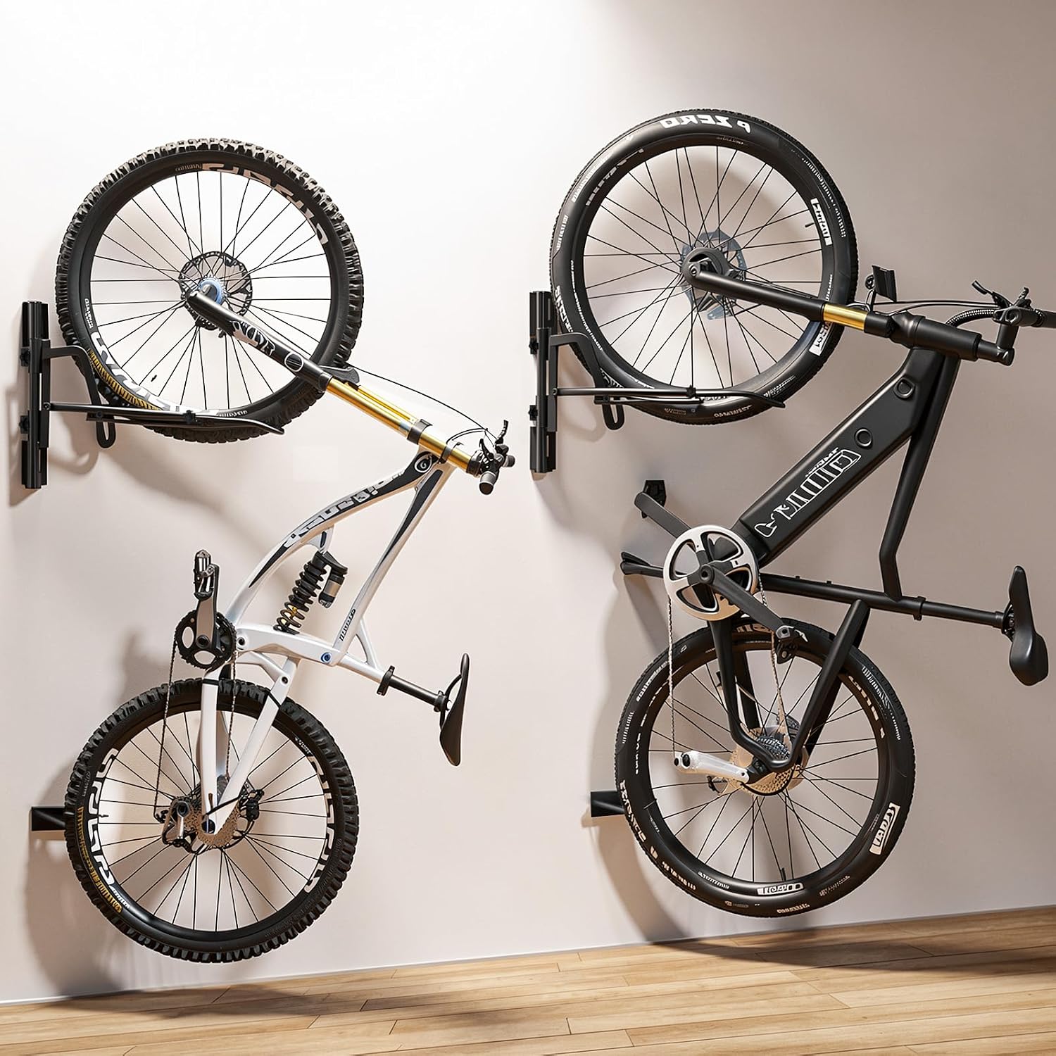 Housolution Swivel Bike Wall Mount for Wheels Sizes up to 29", 2Pack | No Lifting Bike Rack for Garage, Space-Saving Bike Rack Garage, Bike Hanger for Bikes with Max 3.14'' Tire Width