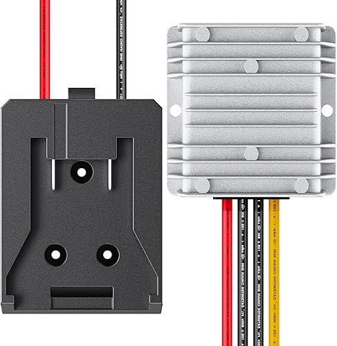 Vibit Convertidor reductor de voltaje y adaptador de rueda eléctrica para Dewalt Batería de litio de 24 V de 24 V a 12 V Transformador de voltaje