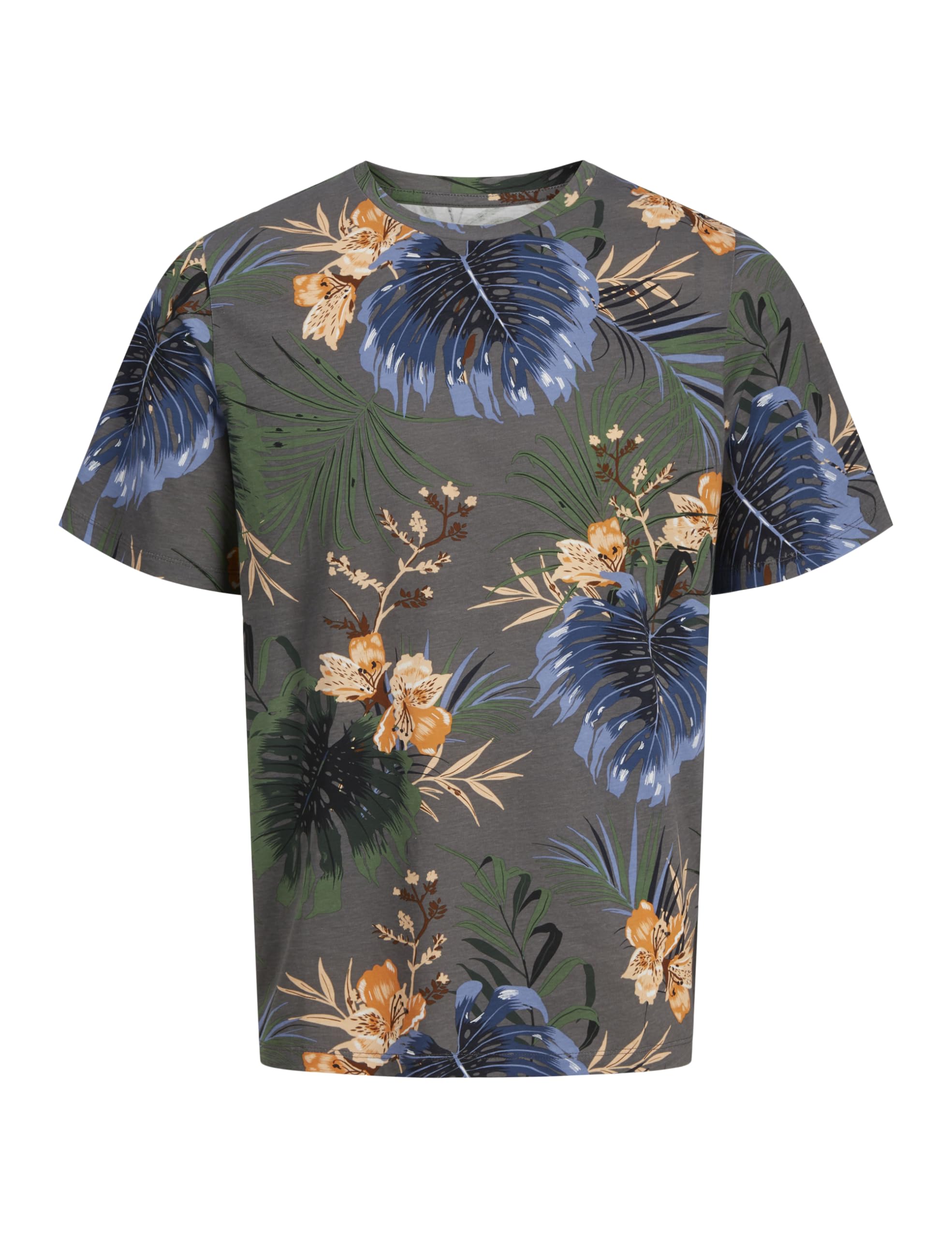 JACK & JONES Men's Jjhawaii AOP Tee SS Crew Neck, Castlerock, S